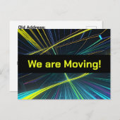 Colorful High Tech Lights Change of Address ポストカード (正面/裏面)