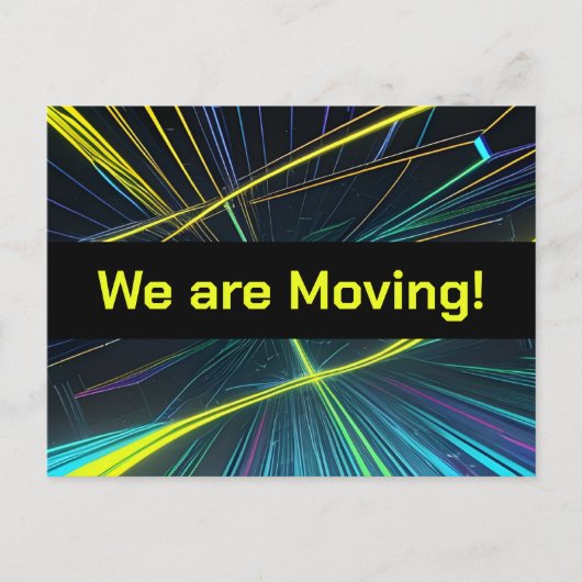 Colorful High Tech Lights Change of Address ポストカード (正面)