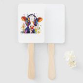 Colorful Highland Cow ハンドファン (正面&裏面)
