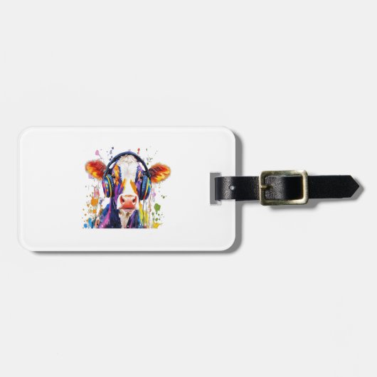 Colorful Highland Cow ラゲッジタグ (正面横)