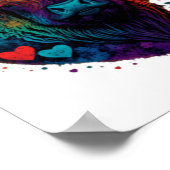 Colorful Highland Cow Valentines Day Farm Cow 1  ポスター (角)