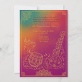 Colorful Hindu Sangeet Mandala & music instruments 招待状 (正面)