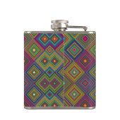 Colorful hip flask with a geometric diamond patter フラスク (裏面)