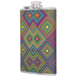 Colorful hip flask with a vibrant geometric  フラスク