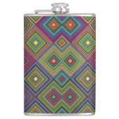 Colorful hip flask with a vibrant geometric  フラスク (正面)