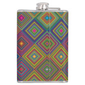 Colorful hip flask with a vibrant geometric  フラスク (裏面)