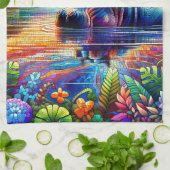 Colorful Hippo  キッチンタオル (折り畳み)