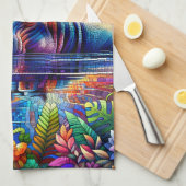 Colorful Hippo  キッチンタオル (四つ折り)