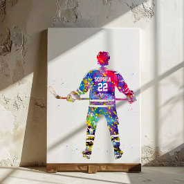 Colorful Hockey Player キャンバスプリント