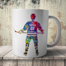 Colorful Hockey Player コーヒーマグカップ