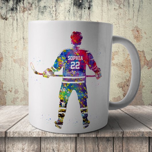 Colorful Hockey Player コーヒーマグカップ