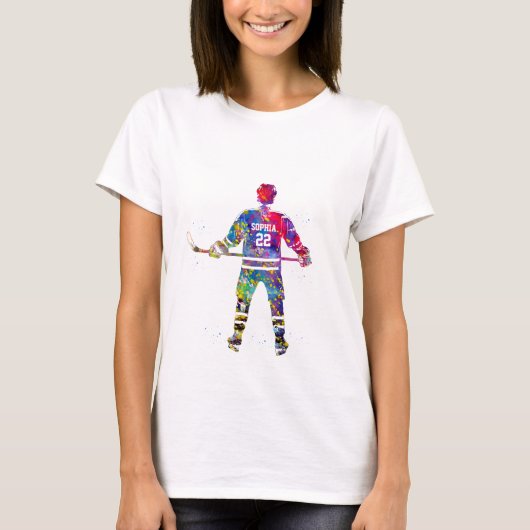 Colorful Hockey Player Tシャツ (正面)