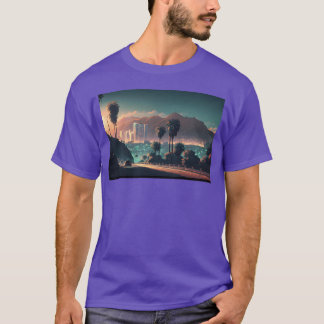 Colorful Hollywood Hills Vibrant Urban Landscape f Tシャツ
