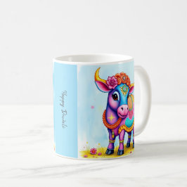 Colorful Holy Diwali Cows in Festive Disguises コーヒーマグカップ