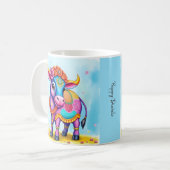 Colorful Holy Diwali Cows in Festive Disguises コーヒーマグカップ (正面左)