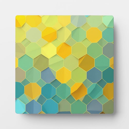 Colorful Honeycomb Geometric Pattern フォトプラーク (正面)