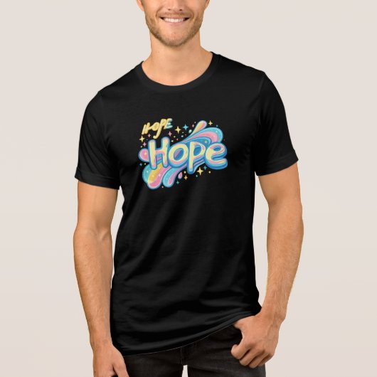 Colorful Hope Graffiti - Y2K Sparkle Aesthetic トライブレンドＴシャツ (正面)
