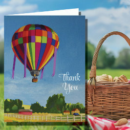 Colorful Hot Air Balloon サンキューカード