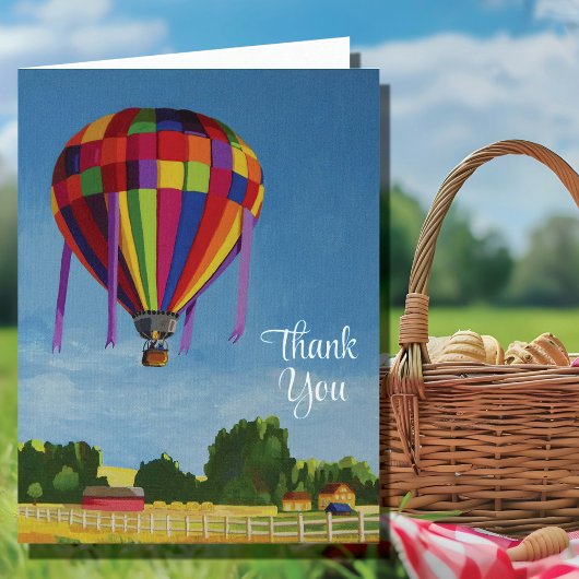 Colorful Hot Air Balloon サンキューカード