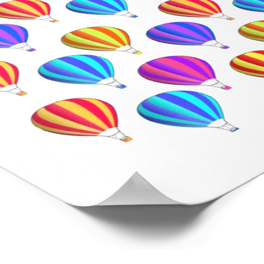 Colorful Hot Air Balloon Pattern ポスター (角)