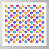 Colorful Hot Air Balloon Pattern ポスター (正面)
