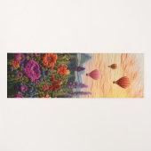Colorful Hot Air Balloon Wildflower sunset ヨガマット (正面(横))