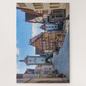 Colorful houses in Rothenburg, Germany ジグソーパズル (縦)