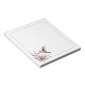Colorful Hummingbird Floral Lined Writing ノートパッド (アングル)