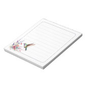 Colorful Hummingbird Floral Lined Writing ノートパッド (回転)