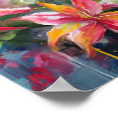 Colorful Hummingbird Modern Art ポスター (角)