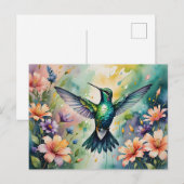 colorful hummingbird postcard ポストカード (正面/裏面)