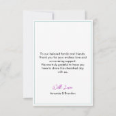 Colorful Hummingbirds Purple Daisies Wedding サンキューカード (裏面)