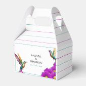 Colorful Hummingbirds Purple Daisies Wedding フェイバーボックス (裏面サイド)