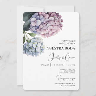 Colorful Hydrangea Spanish Wedding Invitation 招待状