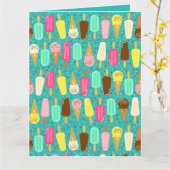 Colorful Ice Cream Pattern Dopamine Design  カード (黄色い花)