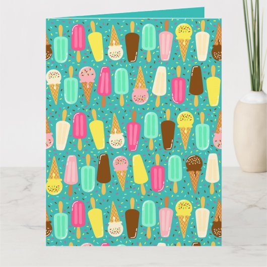 Colorful Ice Cream Pattern Dopamine Design  カード (正面)