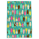 Colorful Ice Cream Pattern Dopamine Design  ミディアムペーパーバッグ (裏面)