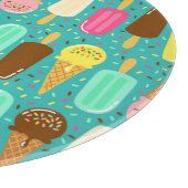 Colorful Ice Cream Pattern Summer  カッティングボード (角)
