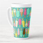 Colorful Ice Cream Pattern Summer  カフェラテマグ (左アングル)