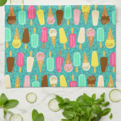 Colorful Ice Cream Pattern Summer  キッチンタオル (折り畳み)