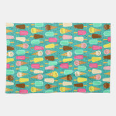 Colorful Ice Cream Pattern Summer  キッチンタオル (横)