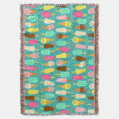 Colorful Ice Cream Pattern Summer  スローブランケット (正面縦)