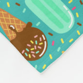 Colorful Ice Cream Pattern Summer  フリースブランケット (角)