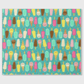 Colorful Ice Cream Pattern Summer  ラッピングペーパー (フラット)