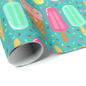 Colorful Ice Cream Pattern Summer  ラッピングペーパー (ロールコーナー)
