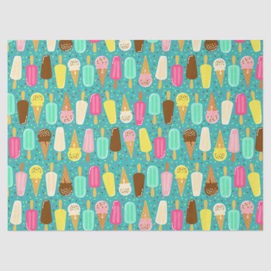 Colorful Ice Cream Pattern Summer  薄葉紙 (正面)