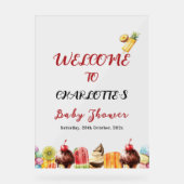 Colorful Ice Cream Sweet Baby Shower Welcome アクリルサイン (正面)