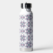 Colorful IkatFloral Motif Pattern ウォーターボトル (左面)