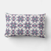 Colorful IkatFloral Motif Pattern ランバークッション (正面)