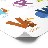 Colorful illustrated Animal Alphabet Letters ポスター (角)